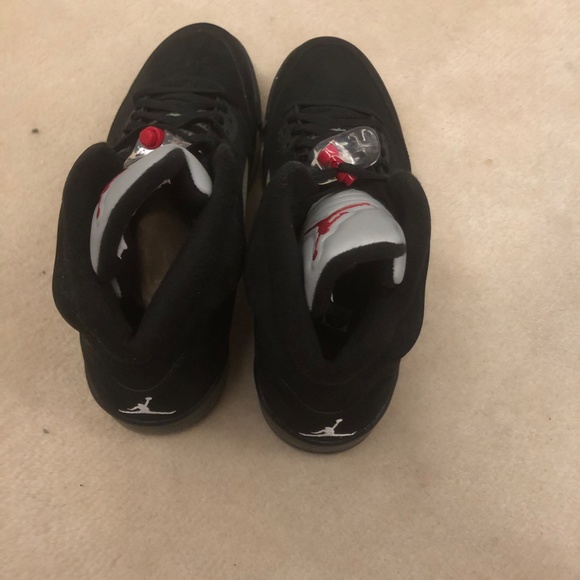 Nike AIR Jordan 5 Retro Mens 136027-010 (15, Black/Varsity RED-Metallic Silver) main image 4